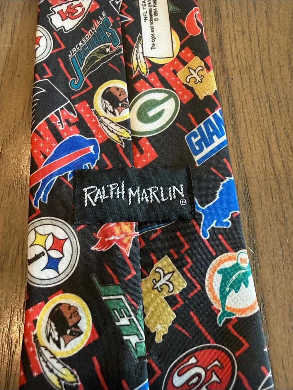 Vintage 1994 Ralph Marlin NFL Team Logo Tie Buffalo Bills Bears Cowboys Rams